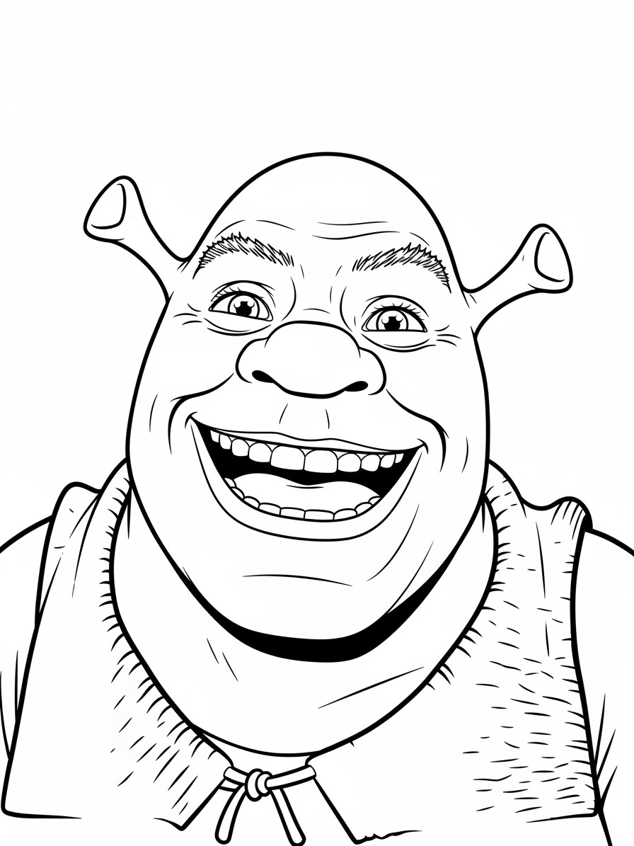 Desenho do Shrek sorridente para colorir