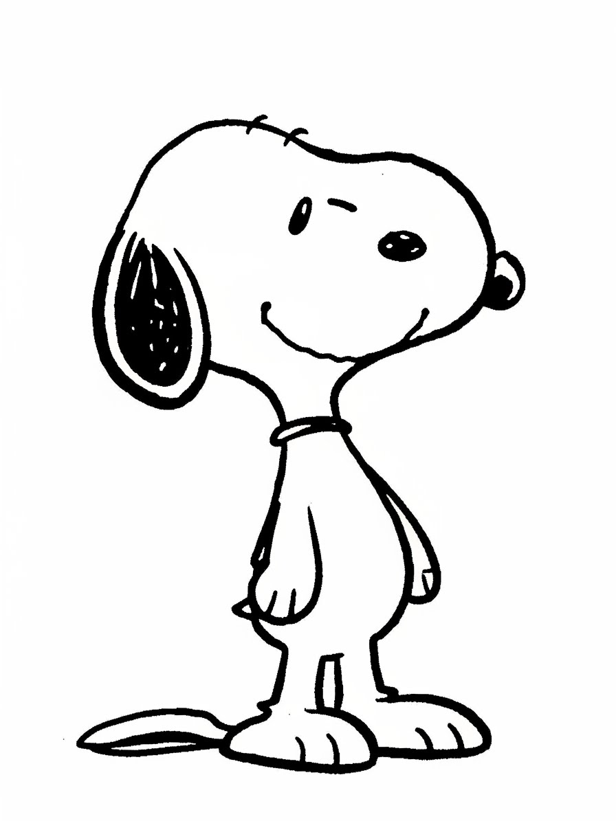 Desenho do Snoopy simples para colorir