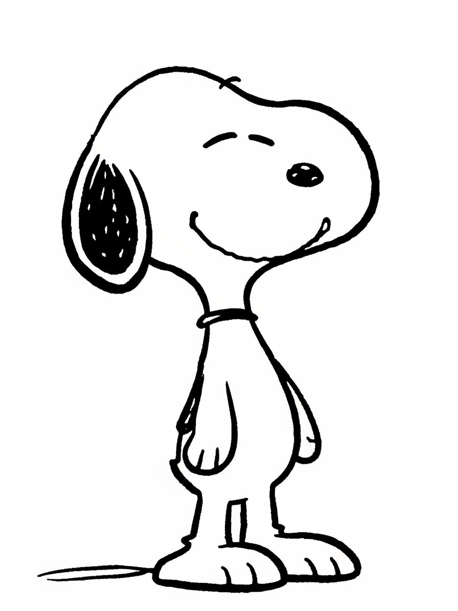 Desenho do Snoopy feliz para colorir