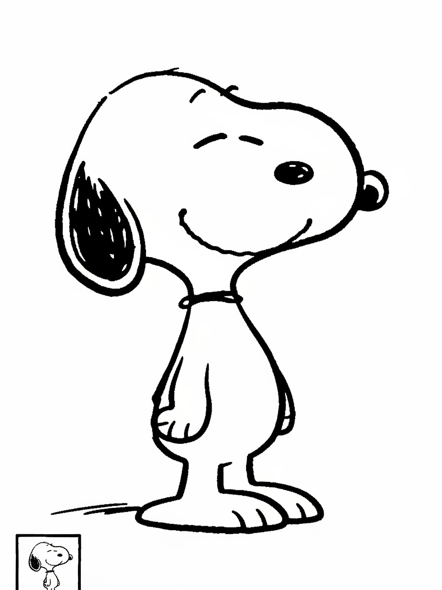 Desenho do Snoopy sorridente para colorir