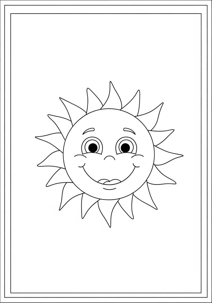 Desenho do Sol Sorridente para colorir