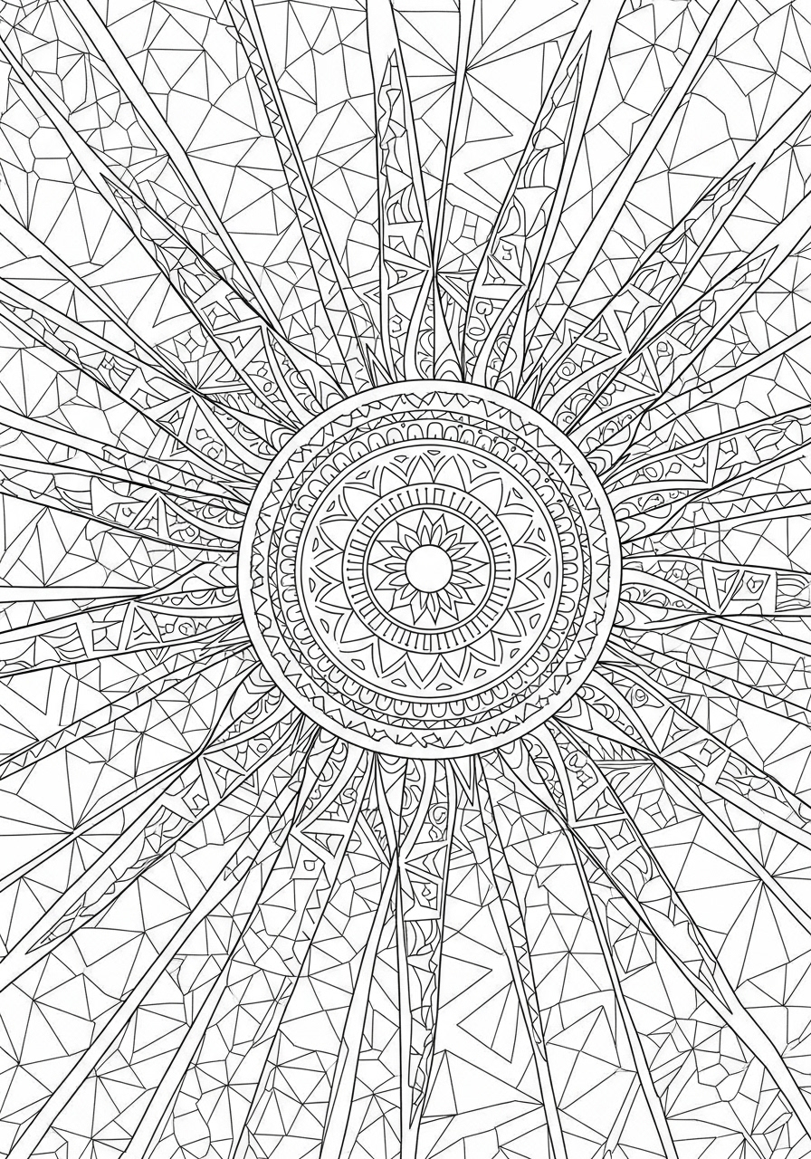 Desenho do Sol Geométrico para colorir
