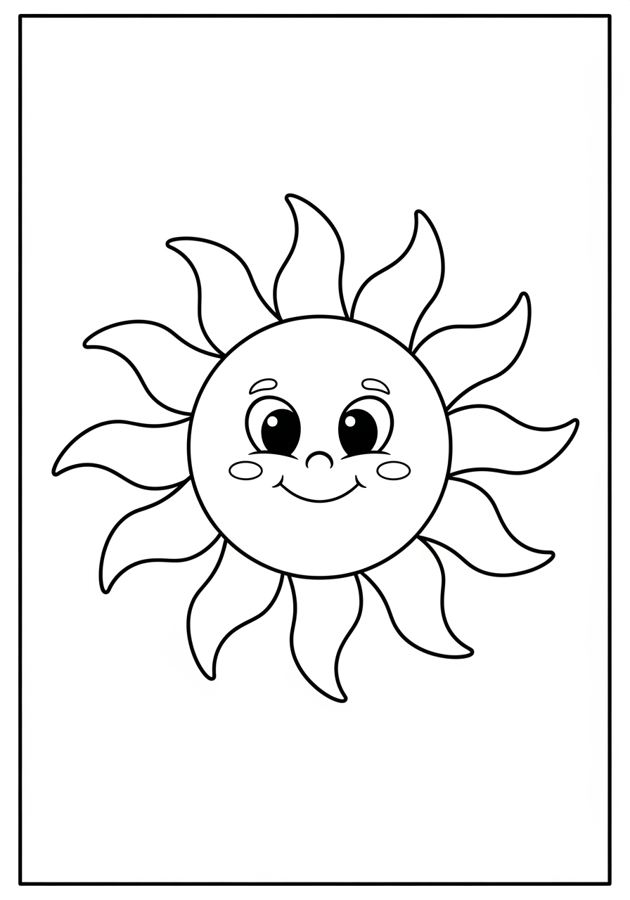 Desenho do Sol Simples e Fofo para colorir