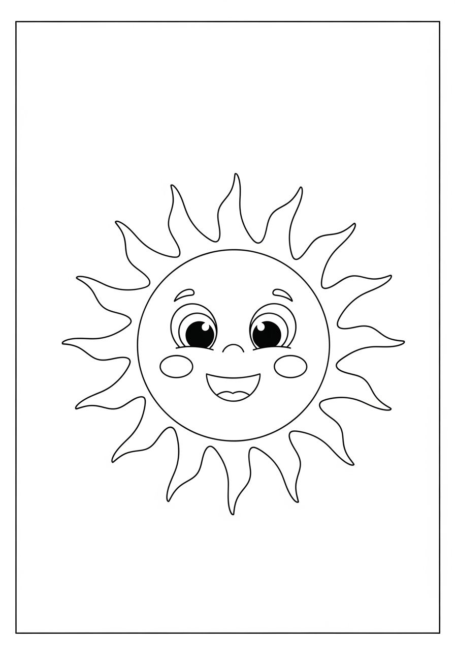 Desenho do Sol Simples e Fofo para colorir