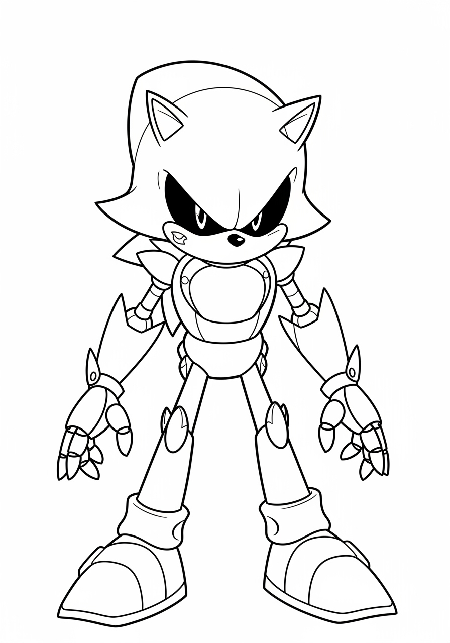 Desenho do Sonic robô para imprimir e colorir