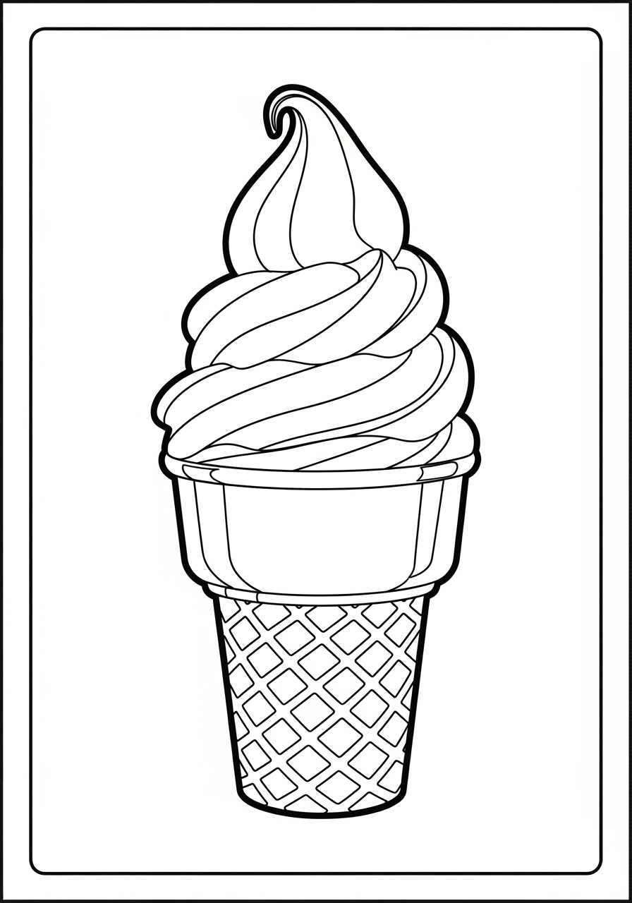 Desenho de Sorvete em copo com cobertura para colorir