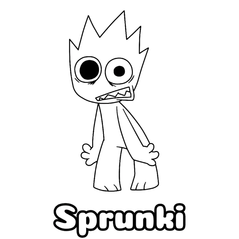 Desenho do Sprunki fofo para colorir