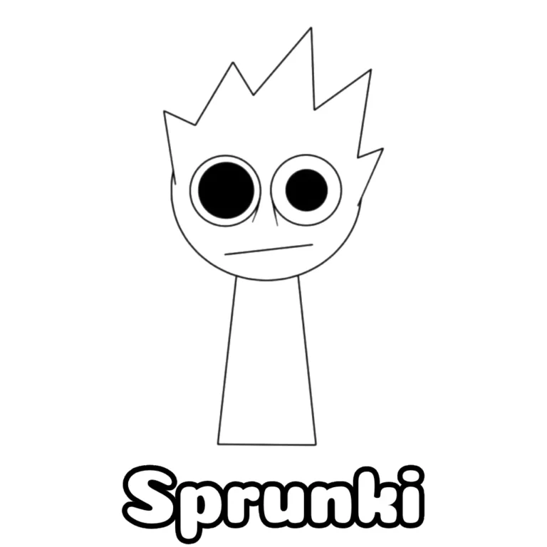 Desenho do Sprunki simples para colorir