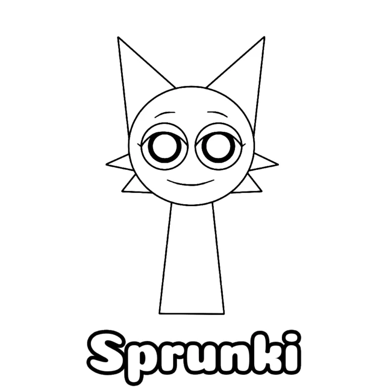 Desenho do Sprunki simples para colorir