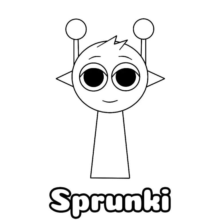 Desenho do Sprunki fofo para colorir