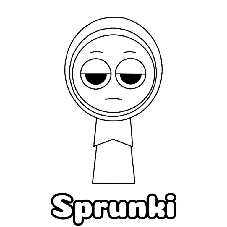 Desenho do Sprunki simples para colorir