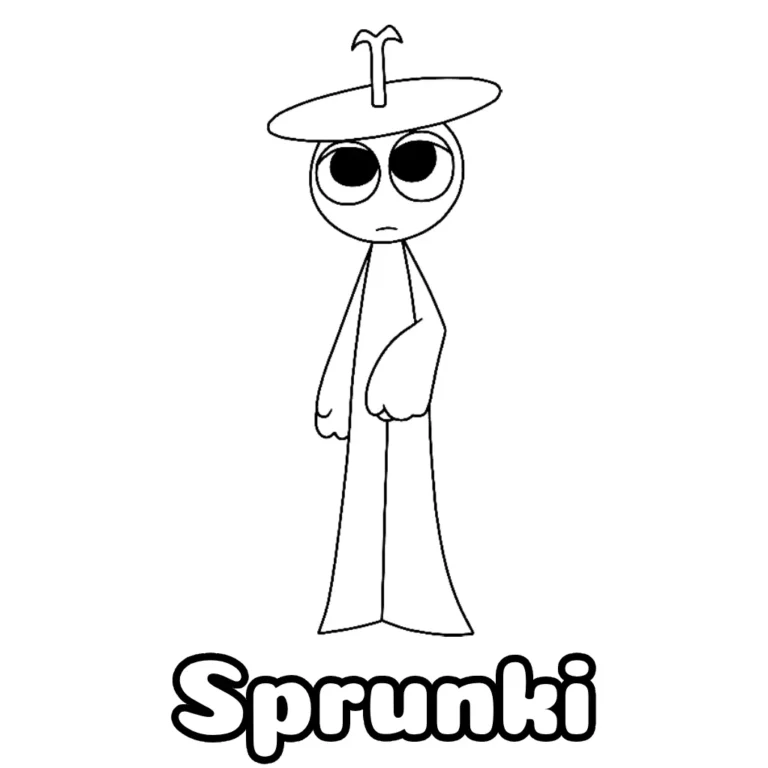 Desenho do Sprunki simples para colorir