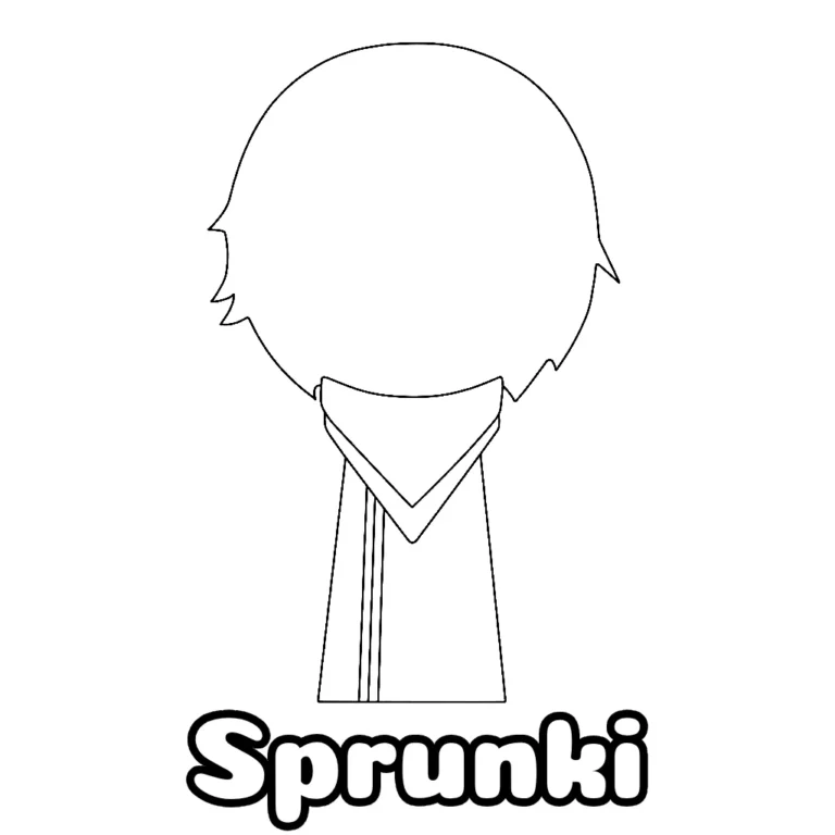 Desenho do Sprunki simples para colorir
