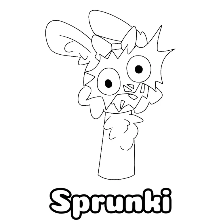 Desenho do Sprunki fofo para colorir