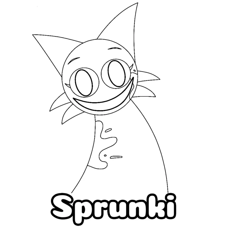 Desenho do Sprunki simpático para colorir