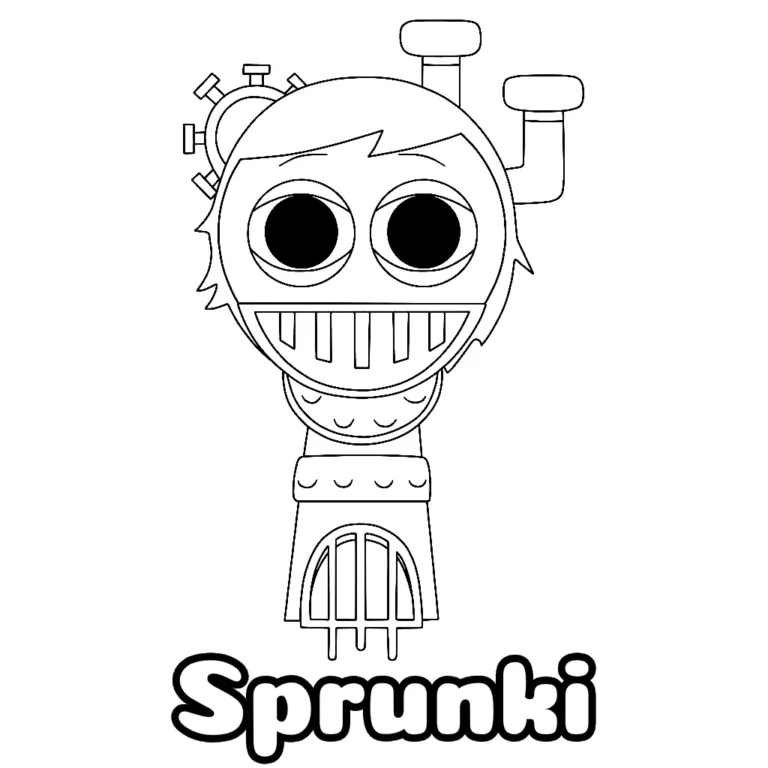 Desenho do Sprunki divertido para colorir
