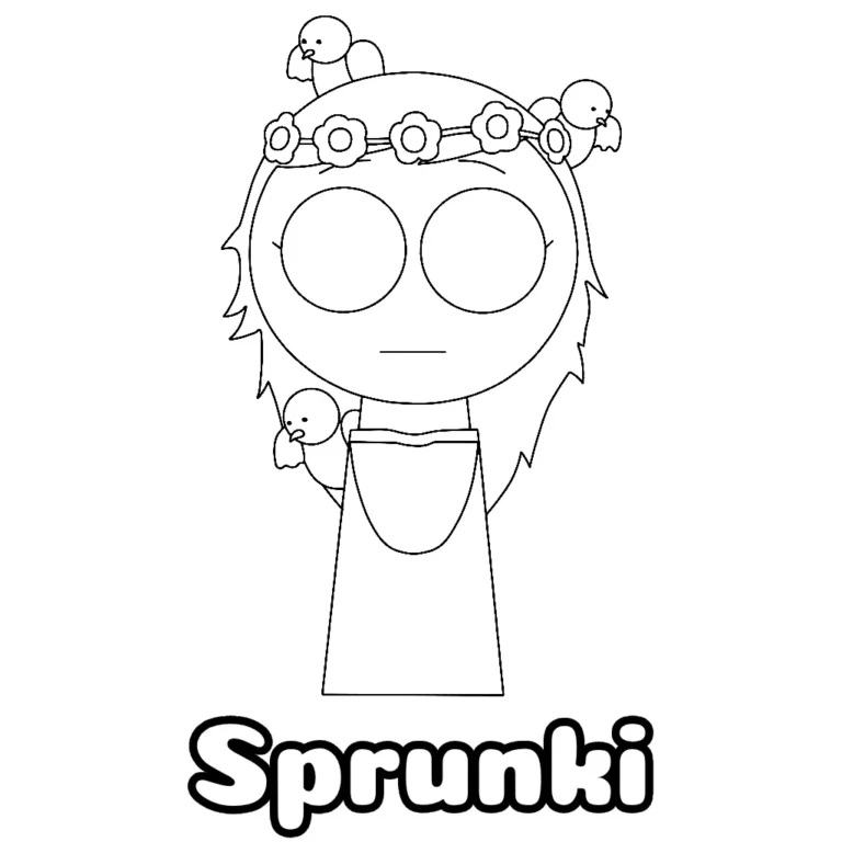 Desenho do Sprunki fofo para colorir