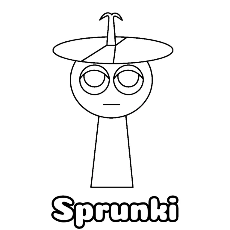 Desenho do Sprunki simples para colorir