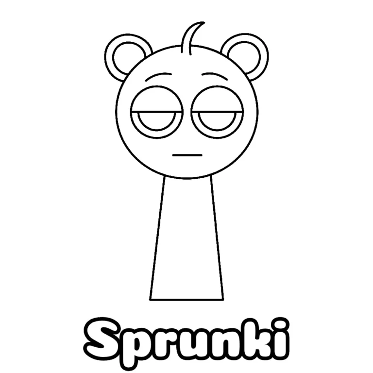 Desenho do Sprunki simples para colorir