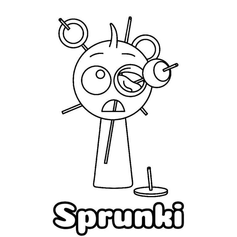 Desenho do Sprunki fofo para colorir