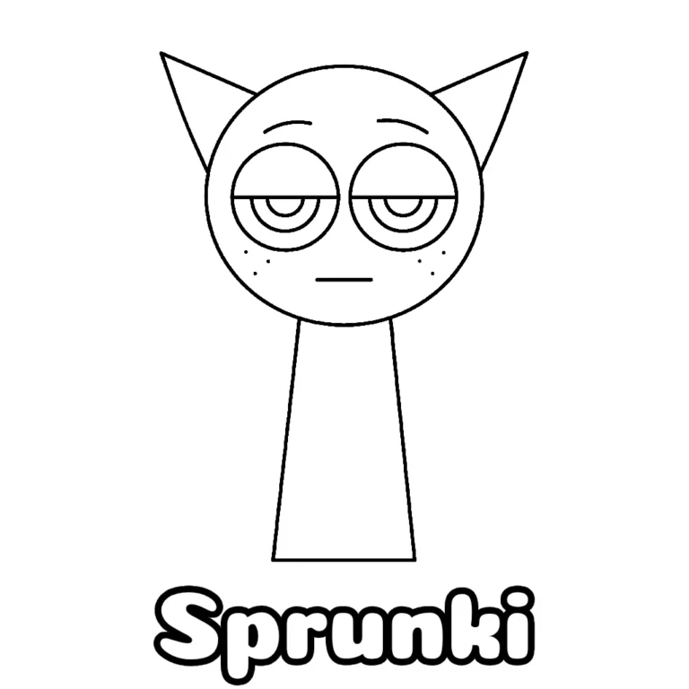 Desenho do Sprunki simples para colorir