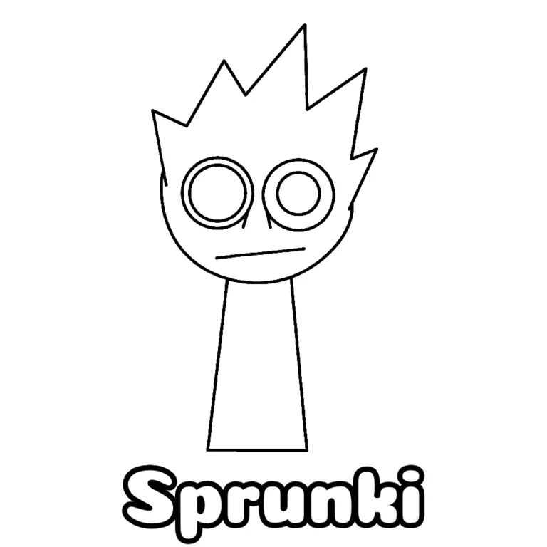 Desenho do Sprunki simples para colorir