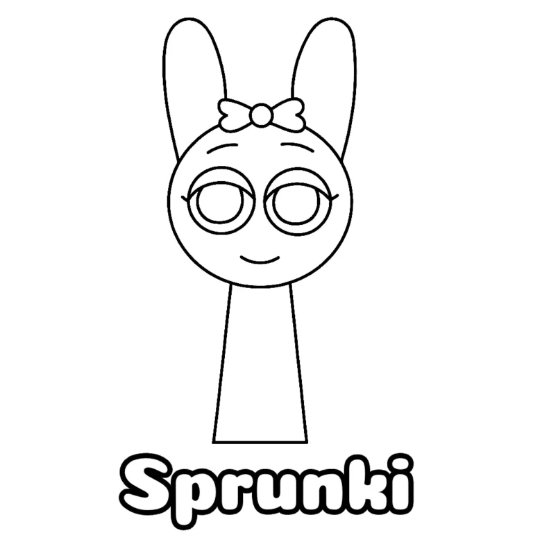 Desenho do Sprunki fofo para colorir