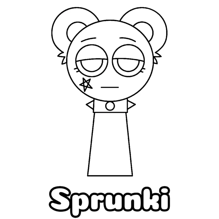 Desenho do Sprunki fofo para colorir