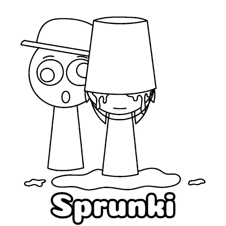 Desenho do Sprunki curioso para colorir