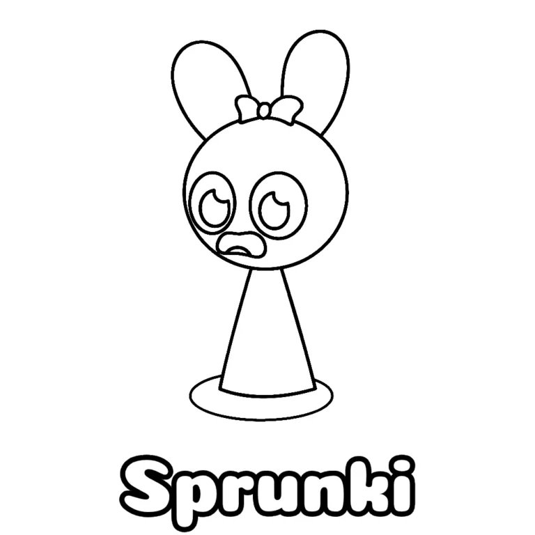 Desenho do Sprunki fofinho para colorir