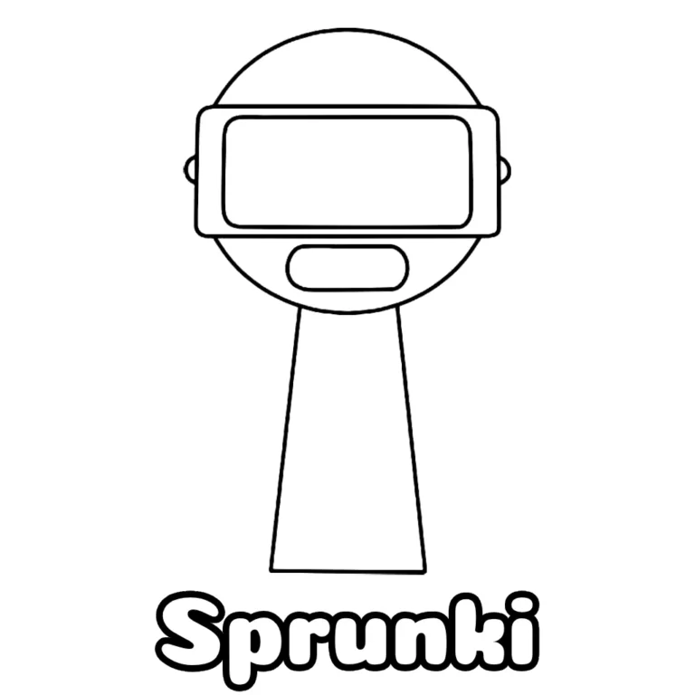 Desenho do Sprunki simples para colorir