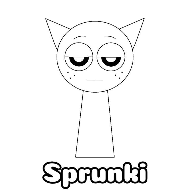 Desenho do Sprunki simples para colorir