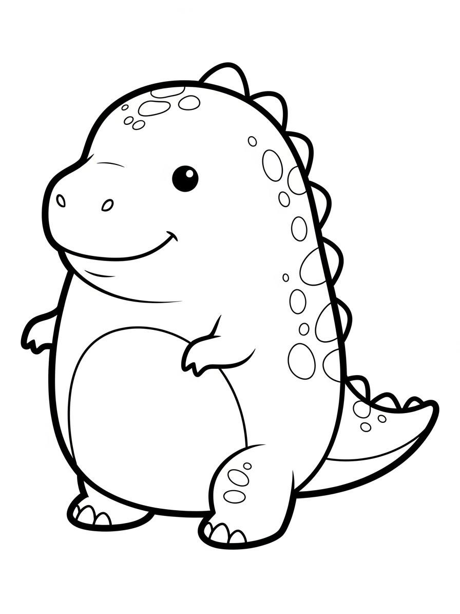 Desenho de Squishmallow de dinossauro para colorir