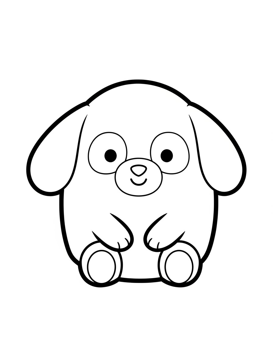 Desenho de Squishmallow de cachorro para colorir