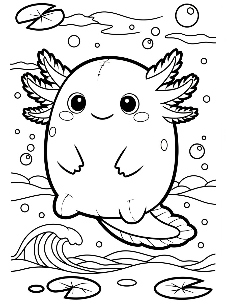 Desenho de Squishmallow Axolote para colorir