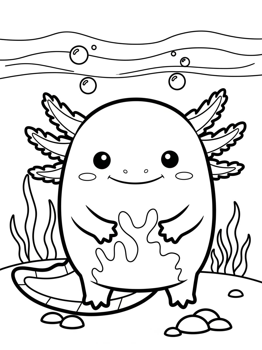 Desenho de Squishmallow de Axolote para colorir