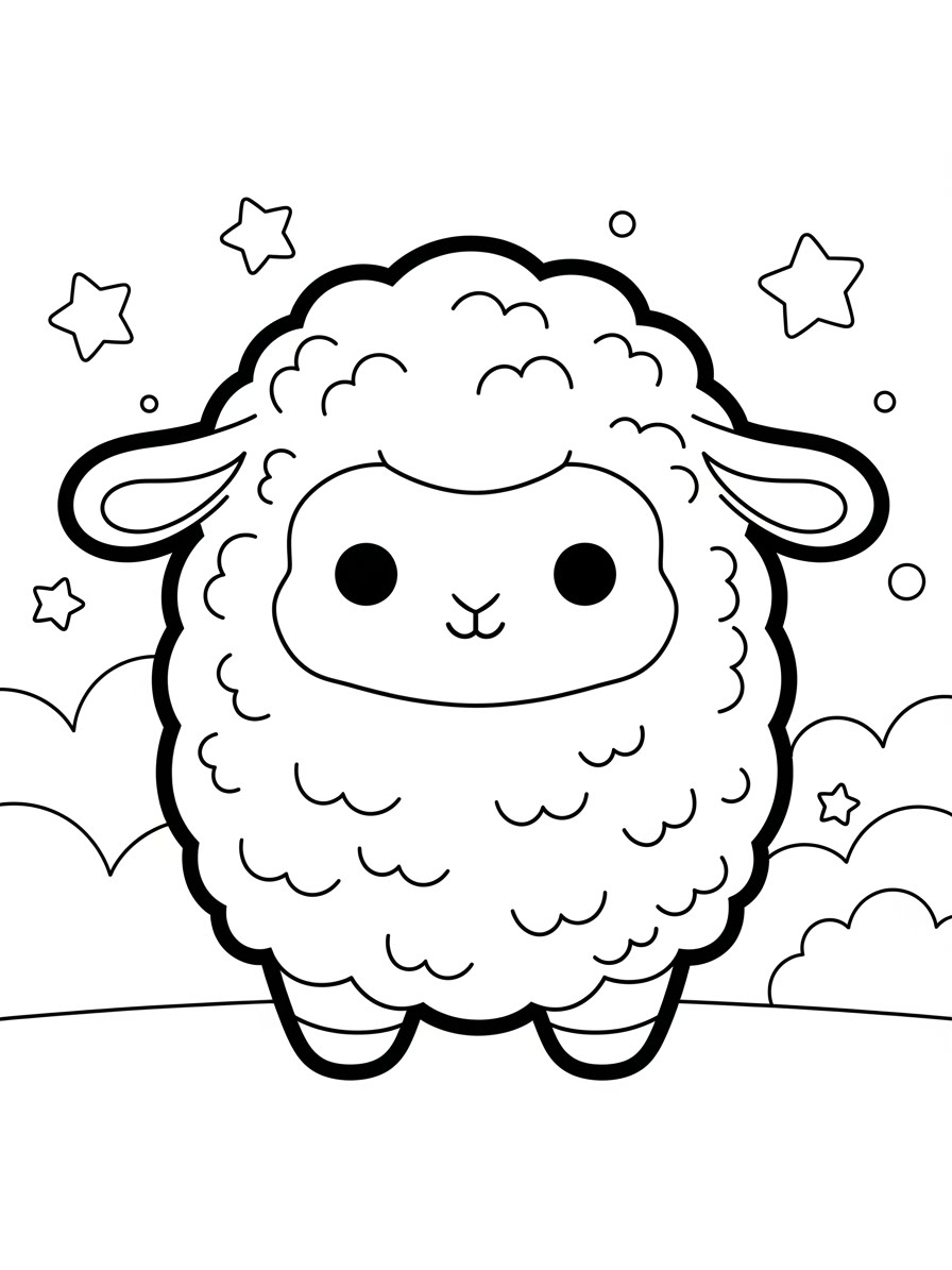 Desenho de Squishmallow de Ovelha para colorir