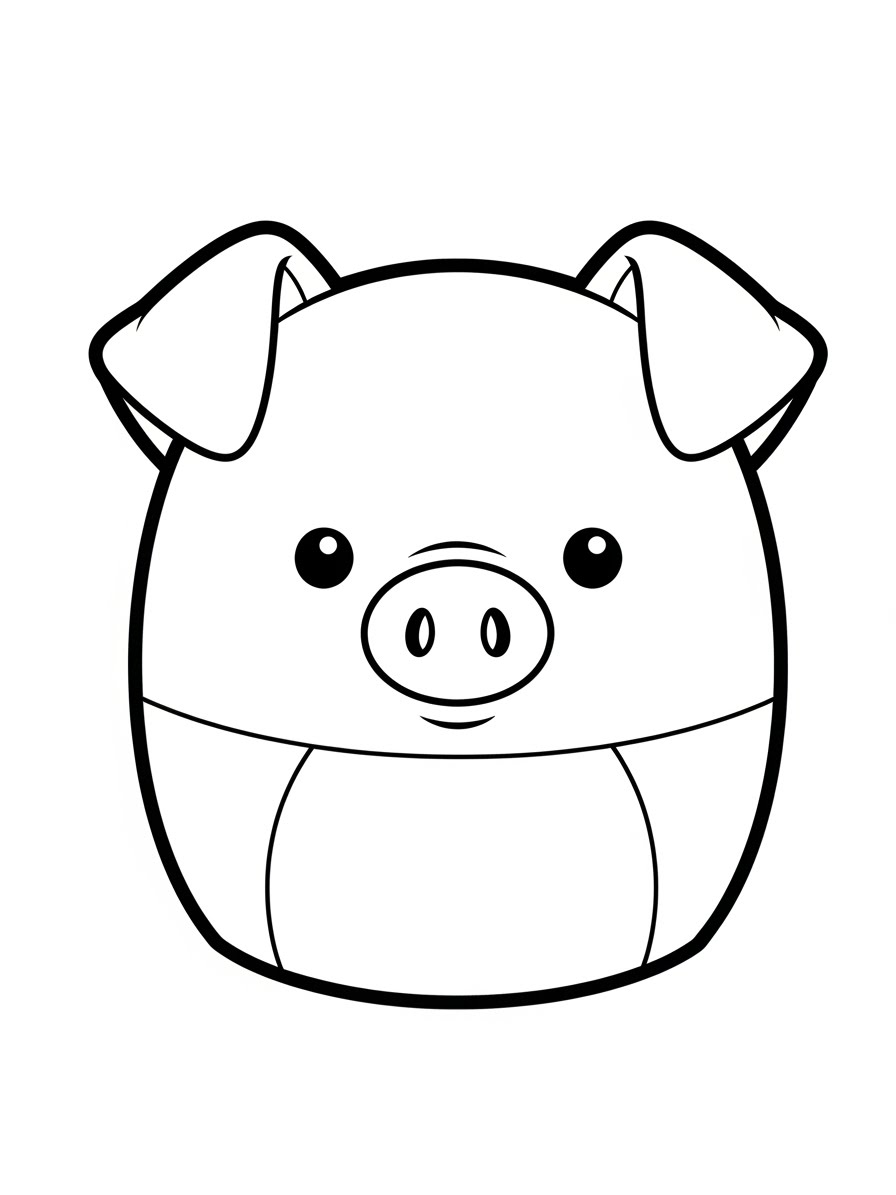 Desenho de Squishmallow de Porquinho para colorir