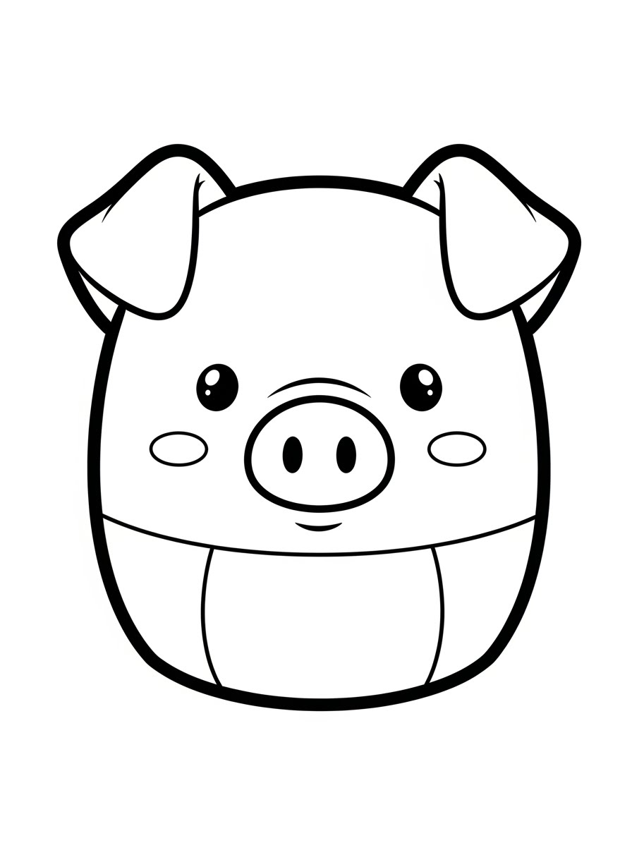 Desenho de Squishmallow de Porquinho para colorir