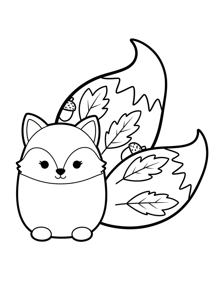 Desenho de Squishmallow de Raposa para colorir