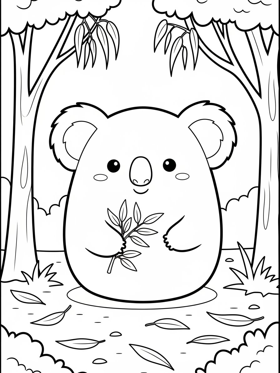 Desenho de Squishmallow de Coala para colorir