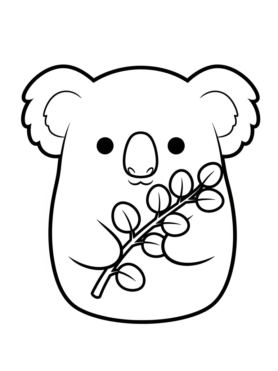 Desenho de Squishmallow de Coala para colorir