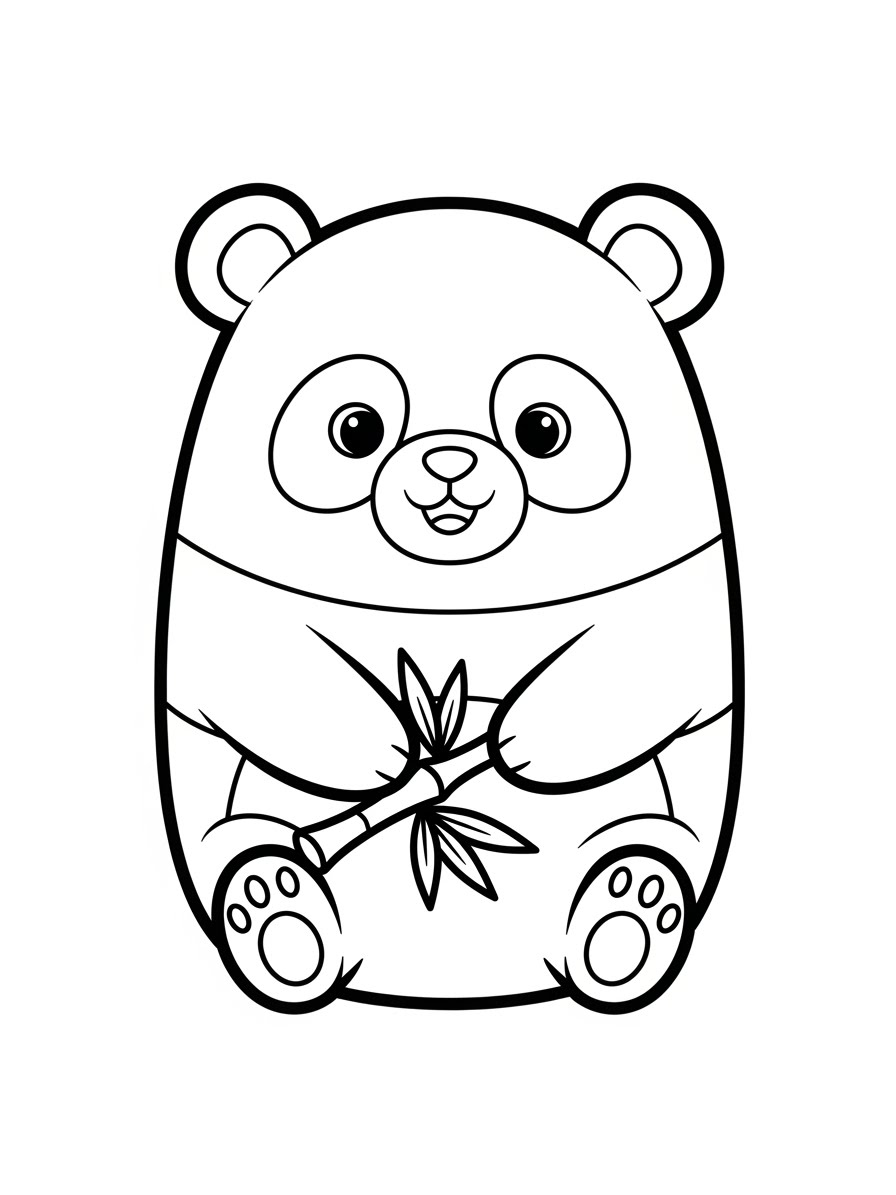 Desenho de Squishmallow de Panda para colorir