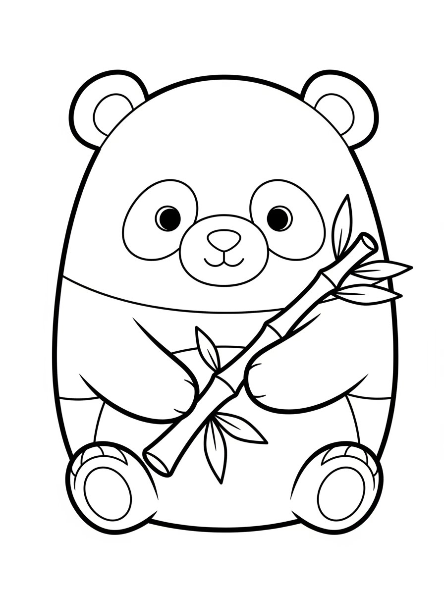 Desenho de Squishmallow de Panda para colorir