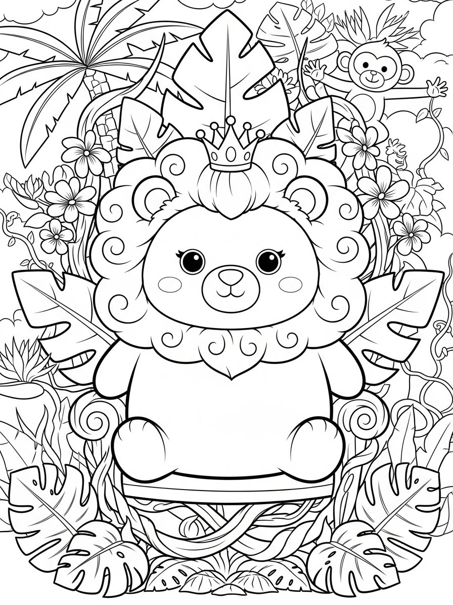Desenho de Squishmallow de Leão para colorir