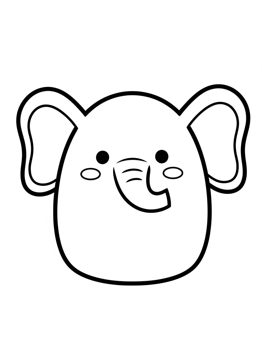 Desenho de Squishmallow de Elefante para colorir
