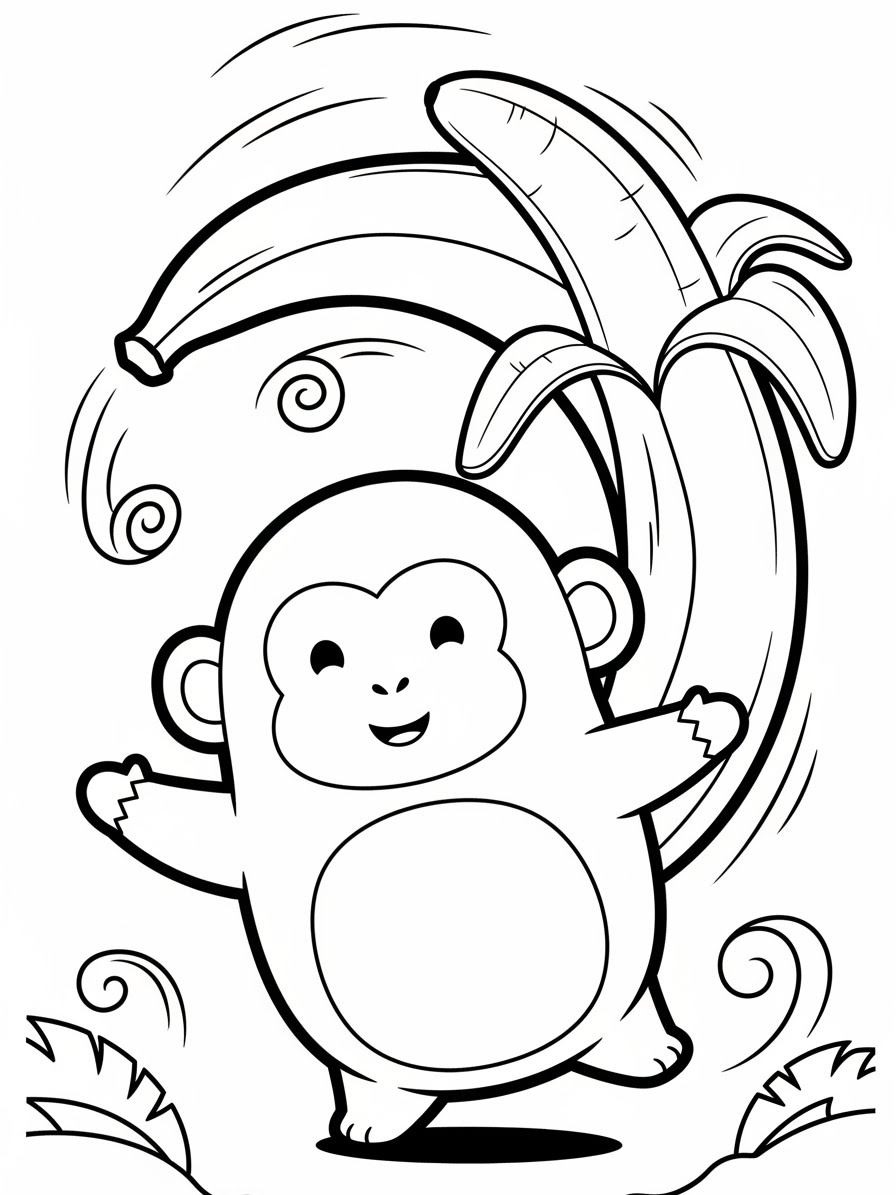 Desenho de Squishmallow de Macaco para colorir