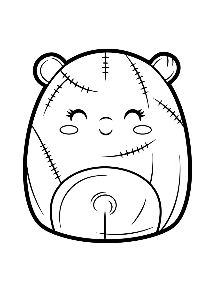 Desenho de Squishmallow de Urso para colorir