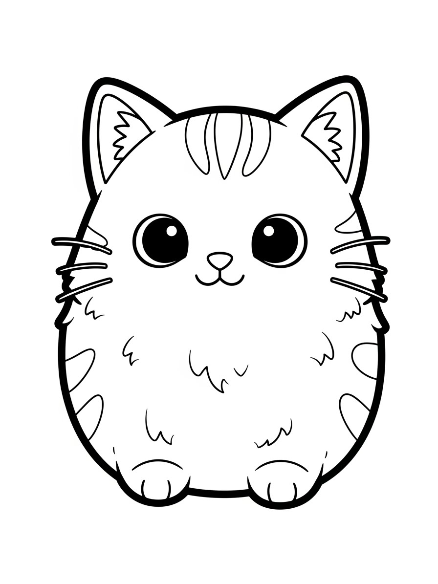 Desenho de Squishmallow de gato para colorir