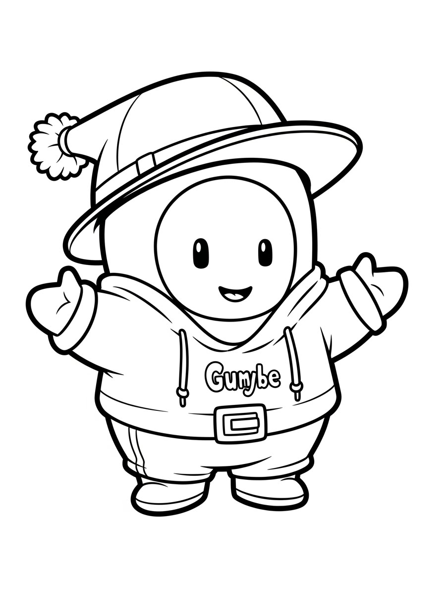 Desenho dos Stumble Guys personagem simpático para colorir